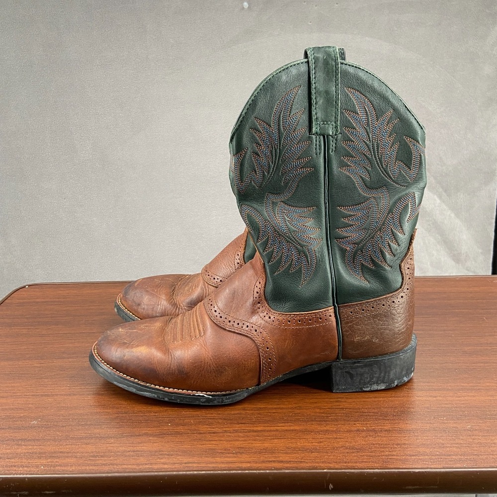 Ariat Heritage Stockman 34928 Mens US 11.5 D Western Boots Brown Green Leather